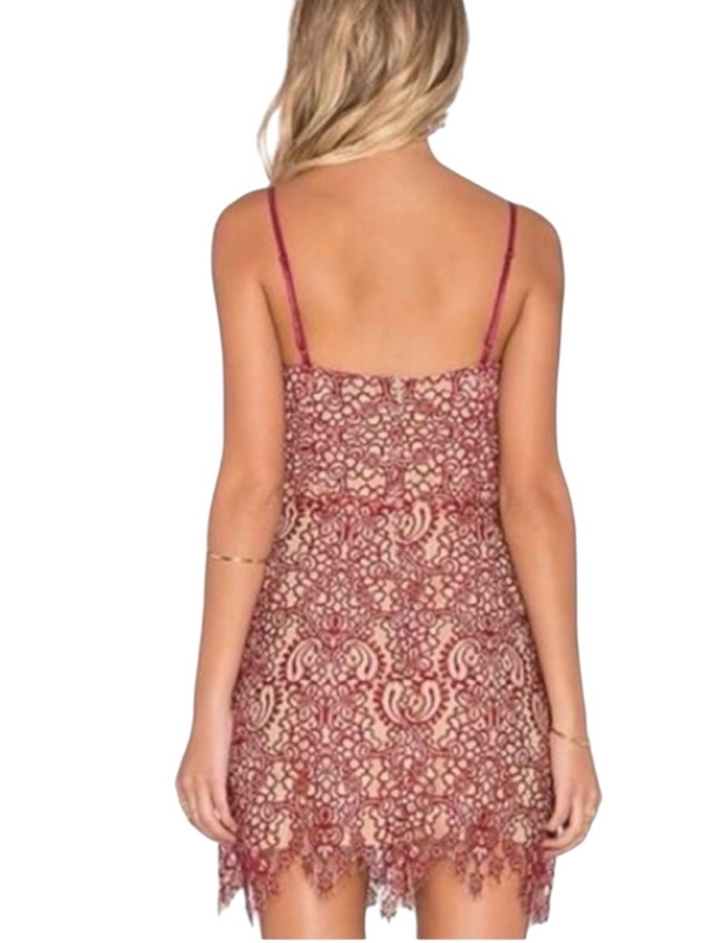 For Love & Lemons Vika Paisley Lace Mini Dress Rust Size Small - Picture 2 of 16